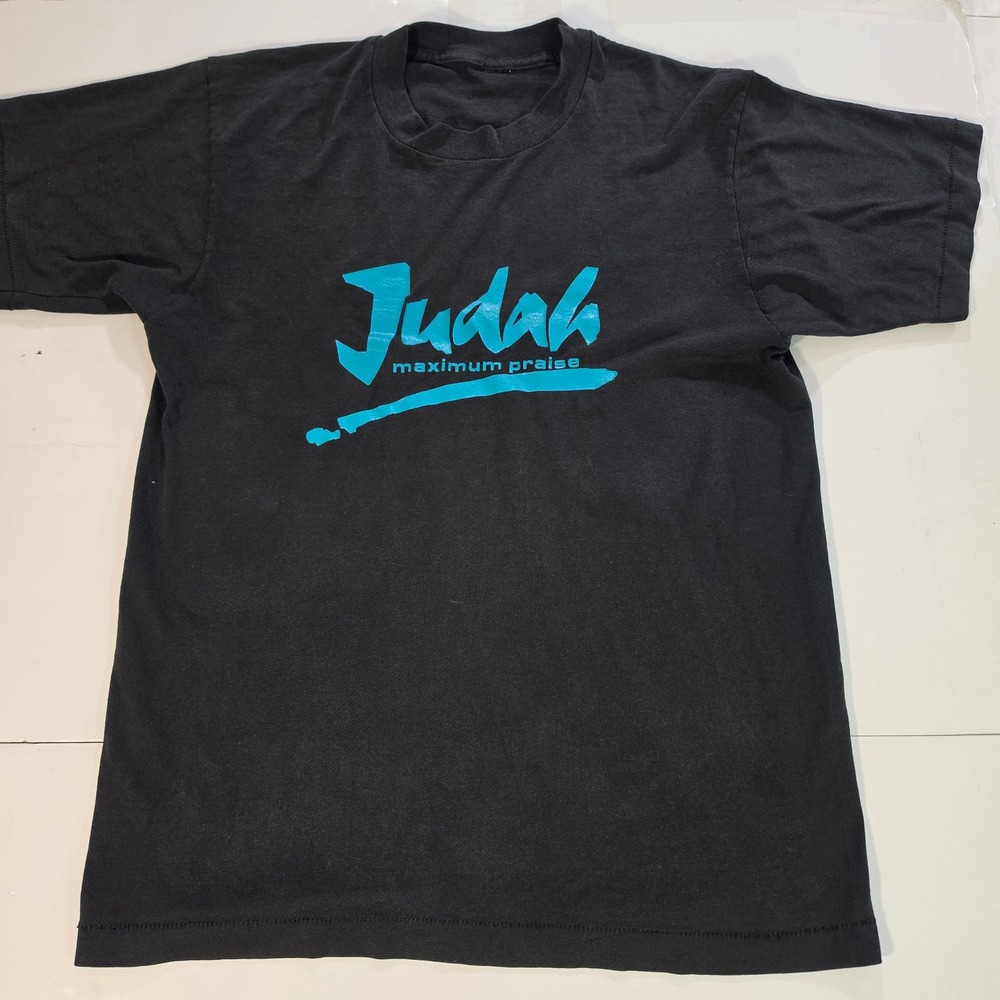 Vintage Judah Maximum Praise T-Shirt Black Teal Single Stitch Graphic Tee Mens M